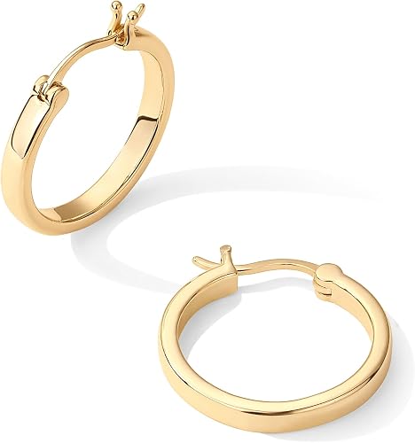 Brocely 14K Gold-Plated Lightweight Hoop Earrings - image 4
