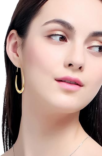 Brocely Lightweight Teardrop Pull-Through Hoop Earrings - image 4