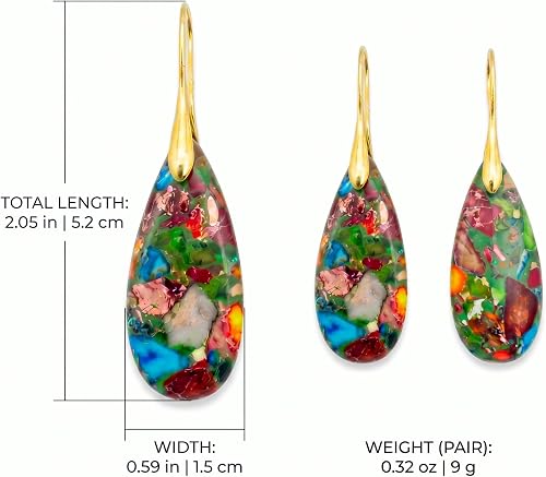 Brocely Natural Emperor Stone Dangle Earrings - image 5