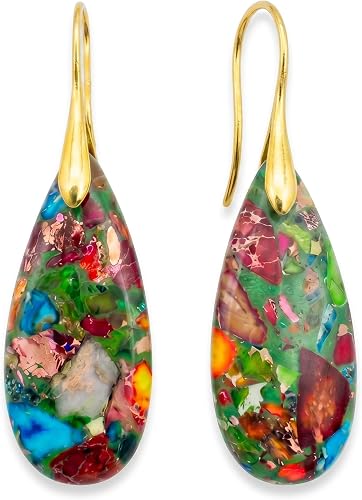 Brocely Natural Emperor Stone Dangle Earrings - image 1