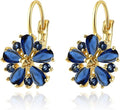 Brocely Vintage Gold Floral Sapphire-Blue Earrings - image 1
