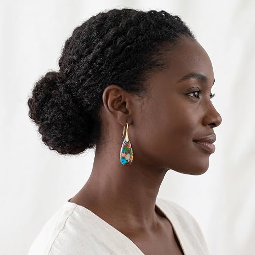 Brocely Natural Emperor Stone Dangle Earrings - image 4