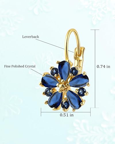 Brocely Vintage Gold Floral Sapphire-Blue Earrings - image 4