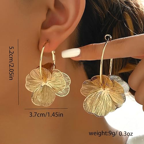 Brocely Floral Dangle Statement Earrings - image 5