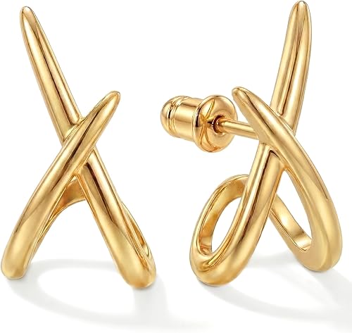 Brocely Sloane Minimalist Gold Stud Earrings - image 1