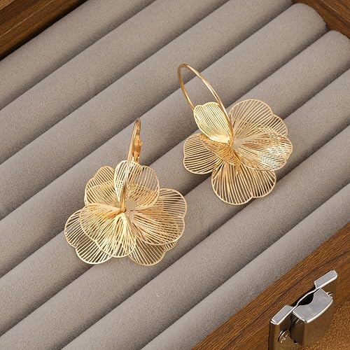 Brocely Floral Dangle Statement Earrings - image 4