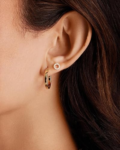 Brocely 14K Gold-Plated Lightweight Hoop Earrings - image 3