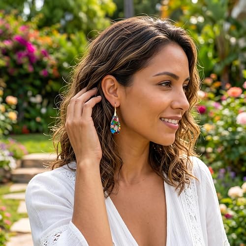 Brocely Natural Emperor Stone Dangle Earrings - image 2