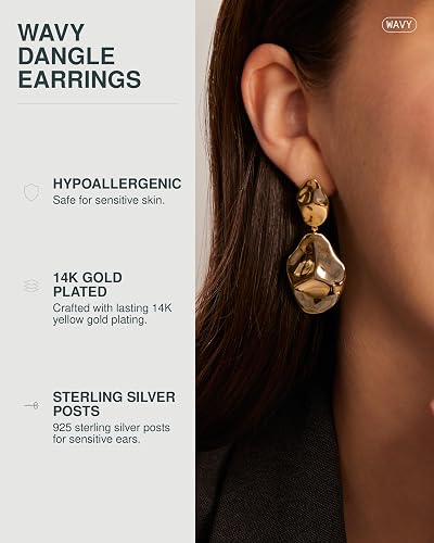 Brocely 14K Gold-Plated Teardrop Statement Earrings - image 2